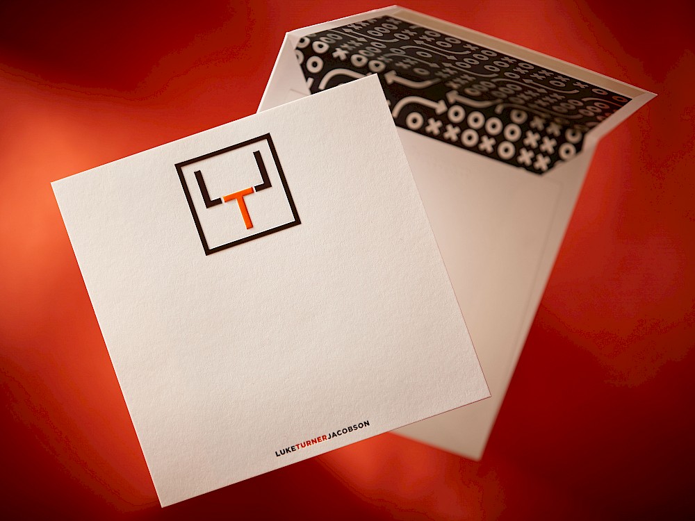 Thank you note with event brand and event graphic liner