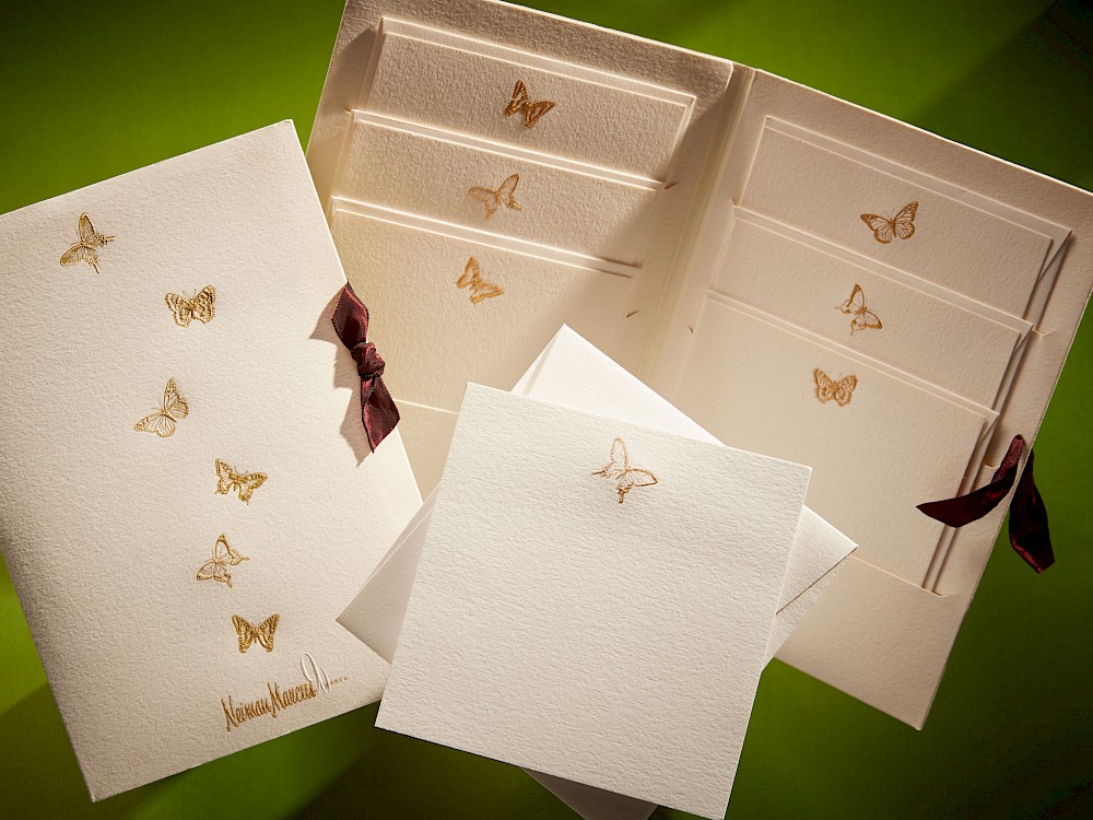 "Butterfly Compendium" containing gold leaf and embossed note cards exclusively for Neiman Marcus