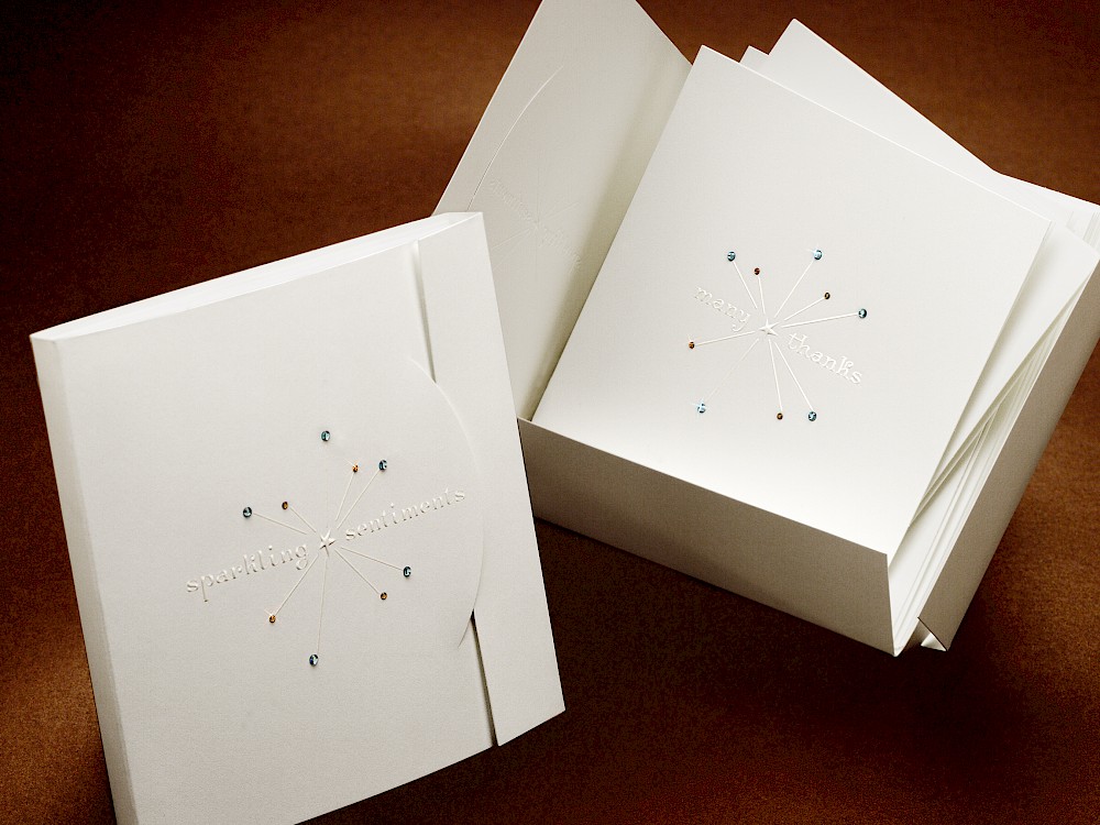 "Sparkling Sentiments" crystal embedded notes exclusively for Swarovski, benefiting the Starlight Foundation