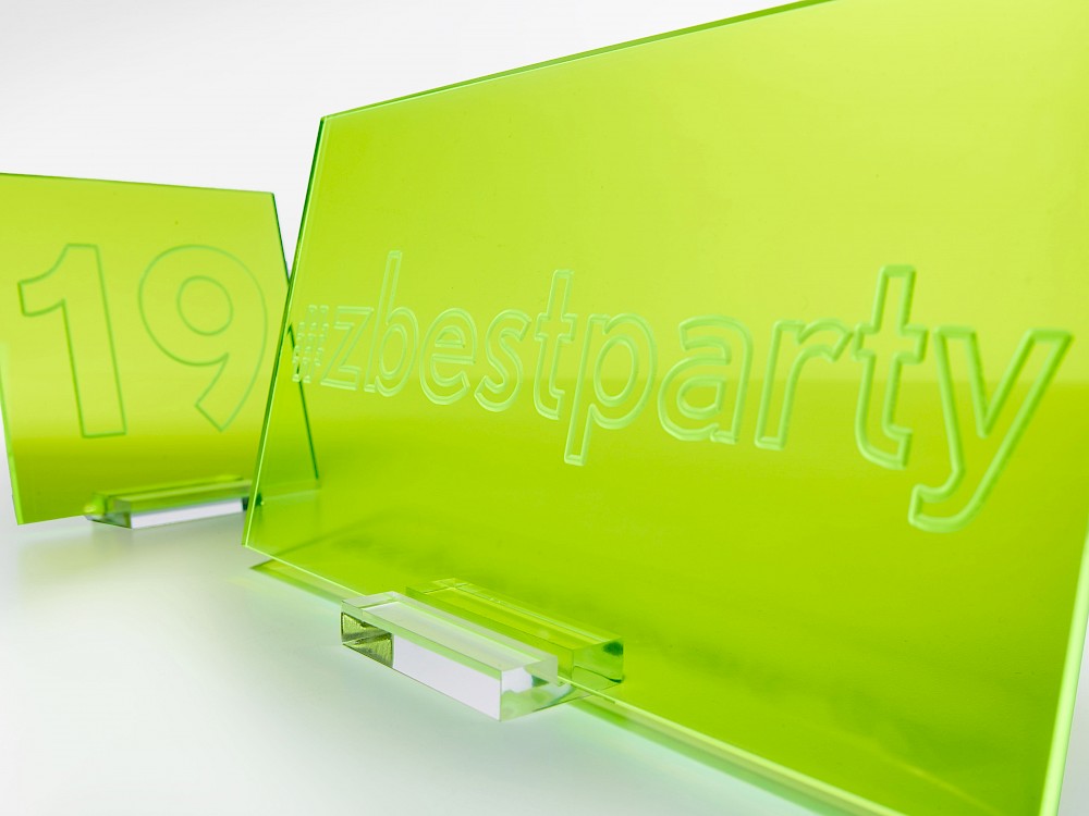 Table number and social media signage event accessories