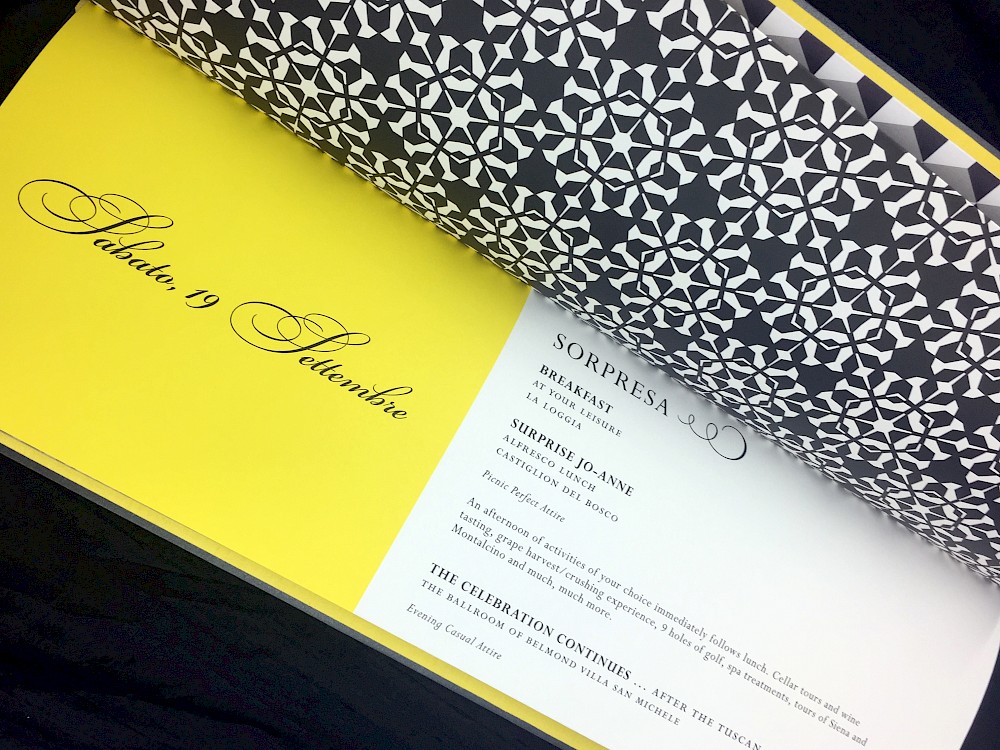 Interior detail of invitation