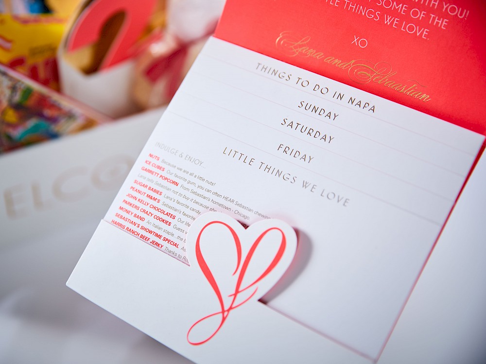 Welcome packet and gift basket