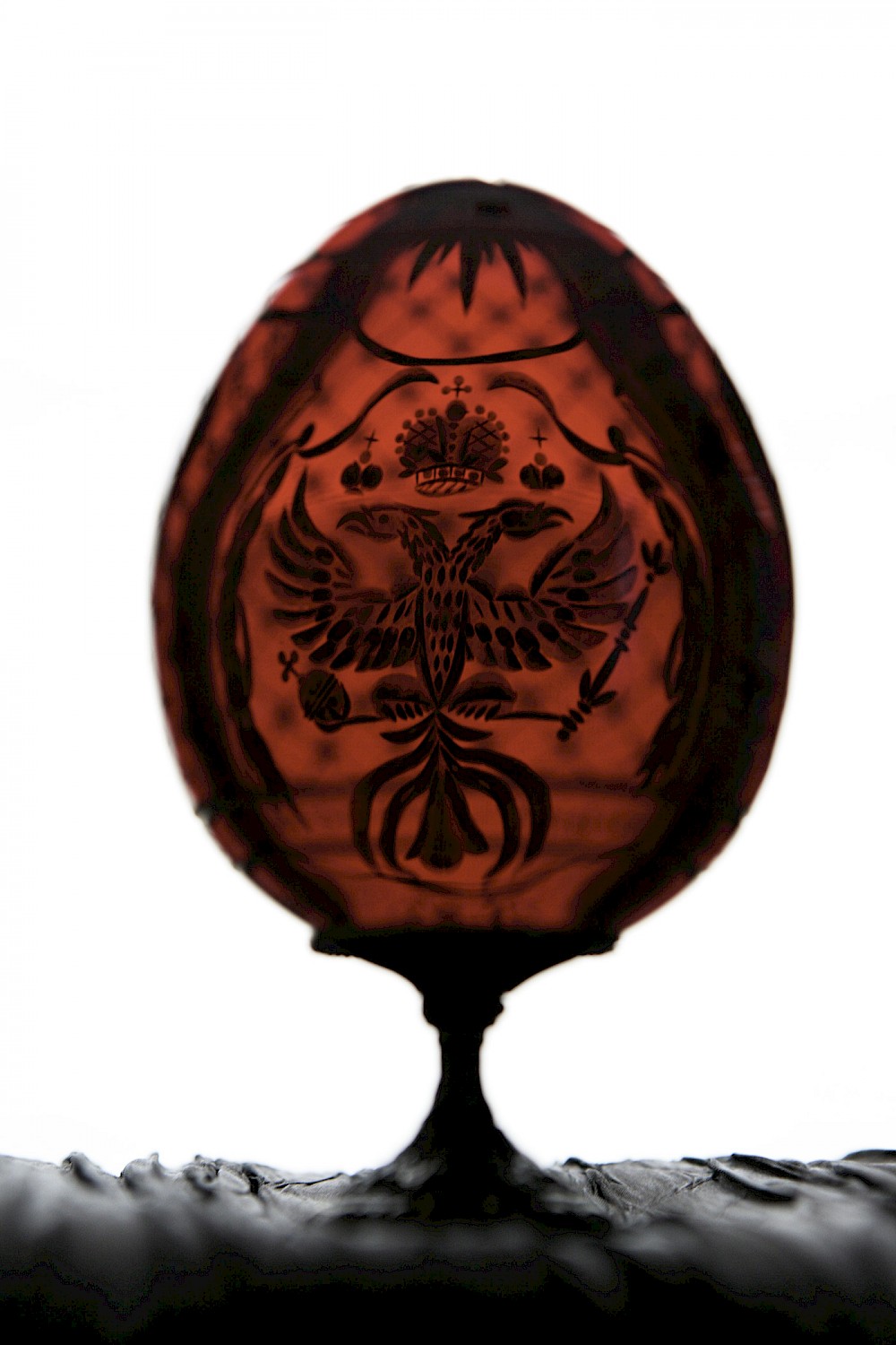 Decorative ruby crystal "Faberge" egg (detail)