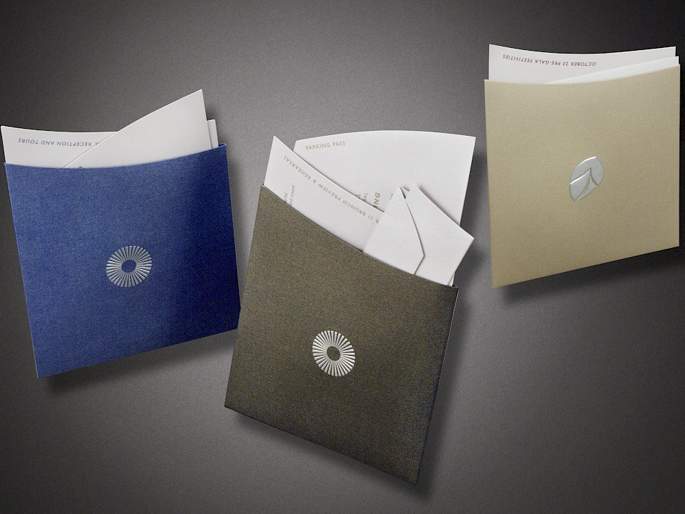 Suite of invitations for various grand opening events