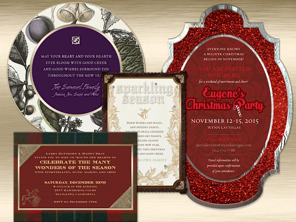 Collection of Marc Friedland Digital Couture holiday cards