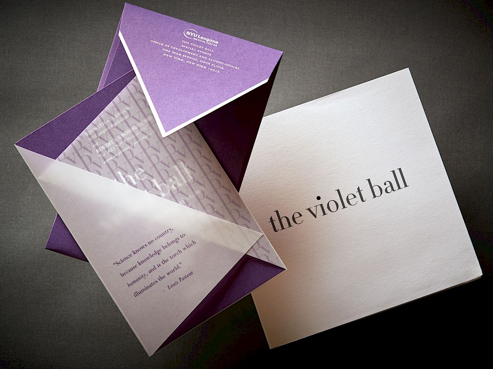 Event branding, invitation and tribute book