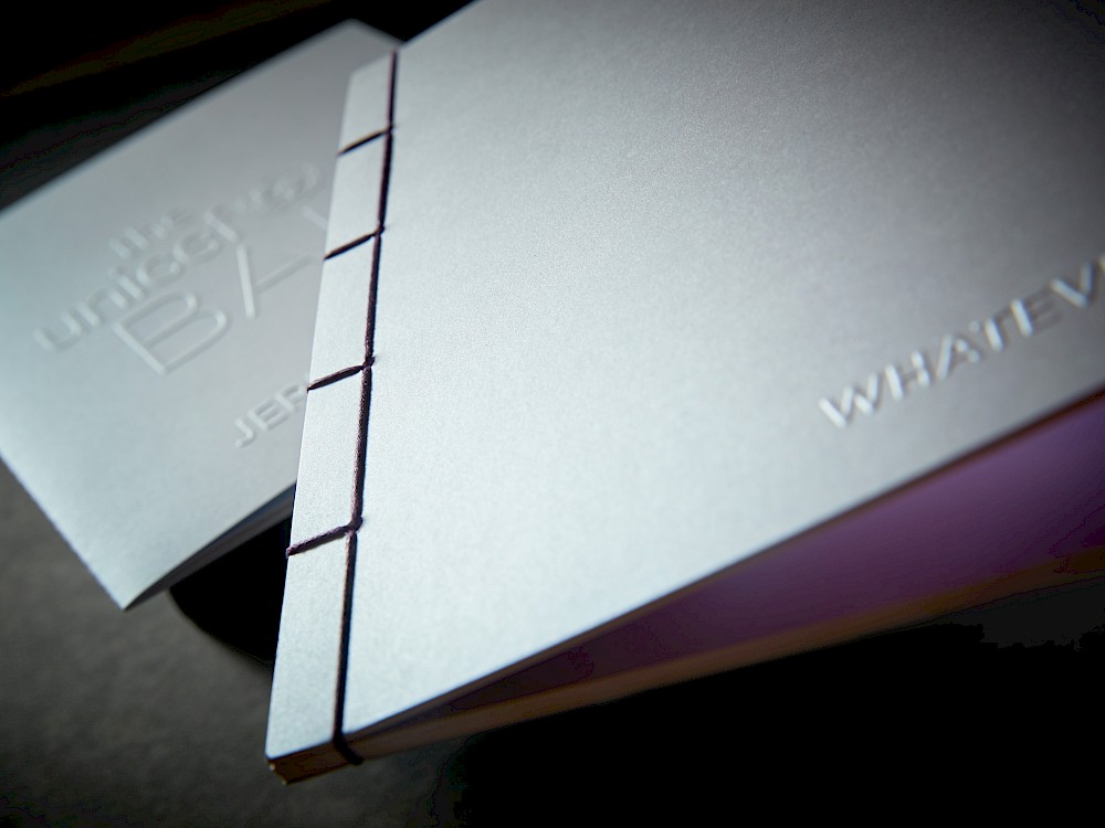 Japanese-style book binding detail on "Whatever it Takes" photographic tribute journal
