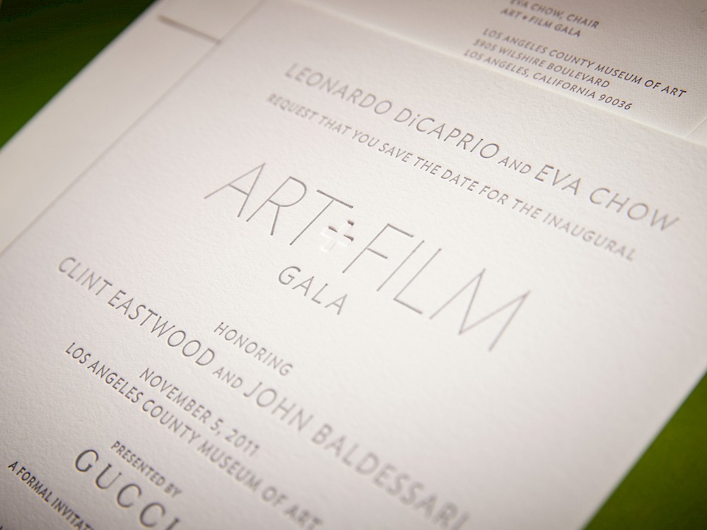 Letterpress and de-bossed gala invitation (detail)